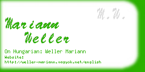 mariann weller business card